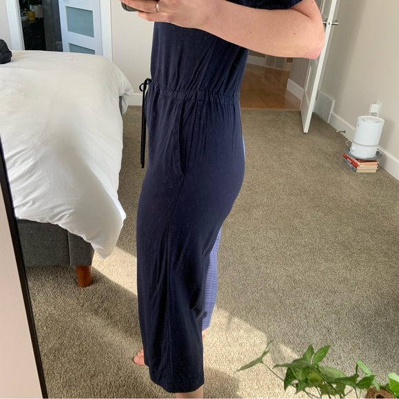 Navy blue short sleeved jumpsuit - Monki XS - Picture 3 of 12